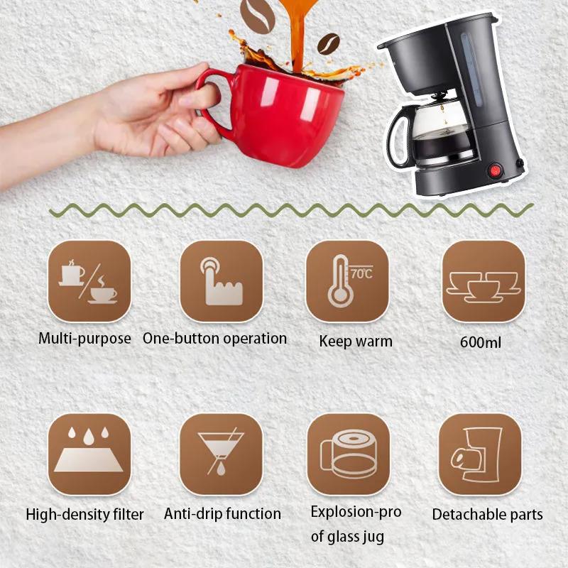 220V Coffee Making Machine American-style Coffee Machine Drip Coffee Maker Mini Style