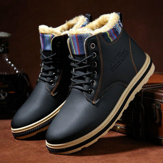 Snow Boots Men's Winter High Top Shoes Warm Cotton Shoes All-match Warm Cotton Boots Men's Booties