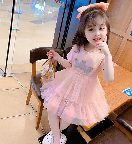 Girls Dress Summer Children Cake Dress Super Western Princess Dress Fairy Net Gauze Dress