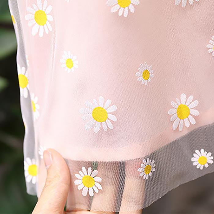 Girls' Skirt Summer Children's Princess Skirt Cheongsam Children's Mesh Ruffle Dress Ethnic Style Daisy Cheongsam Baby Girl Dress