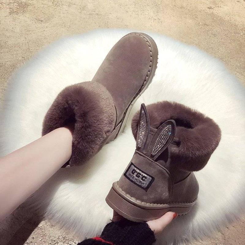 36-43 Large Size Women's Shoes Snow Boots Autumn and Winter Korean Short Boots Thick-soled Cotton Shoes Plus Velvet Women's Boots