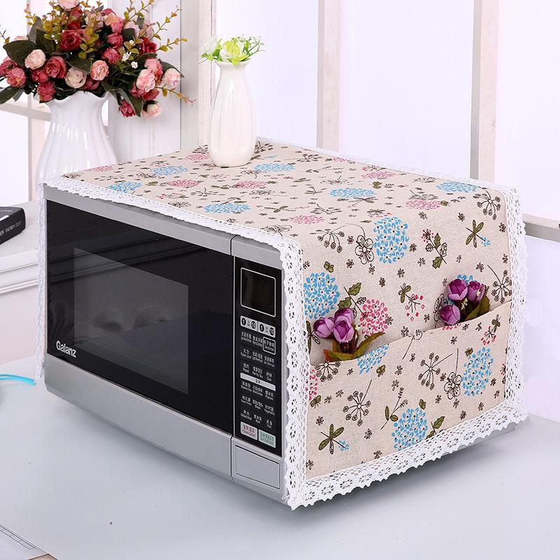 Kitchen Microwave Cover Microwave Oven Hood Oil Dust Cover with Storage Bag Kitchen Accessories Supplies Home Decoration