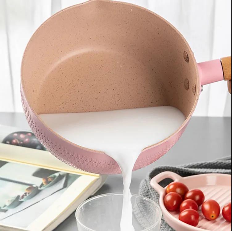 Japanese Maifan Stone Snow Pan Non-stick Pan Household Noodle Cooking Instant Noodle Small Pot Induction Cooker Stock Pot Small Cooking Pot Milk Pan