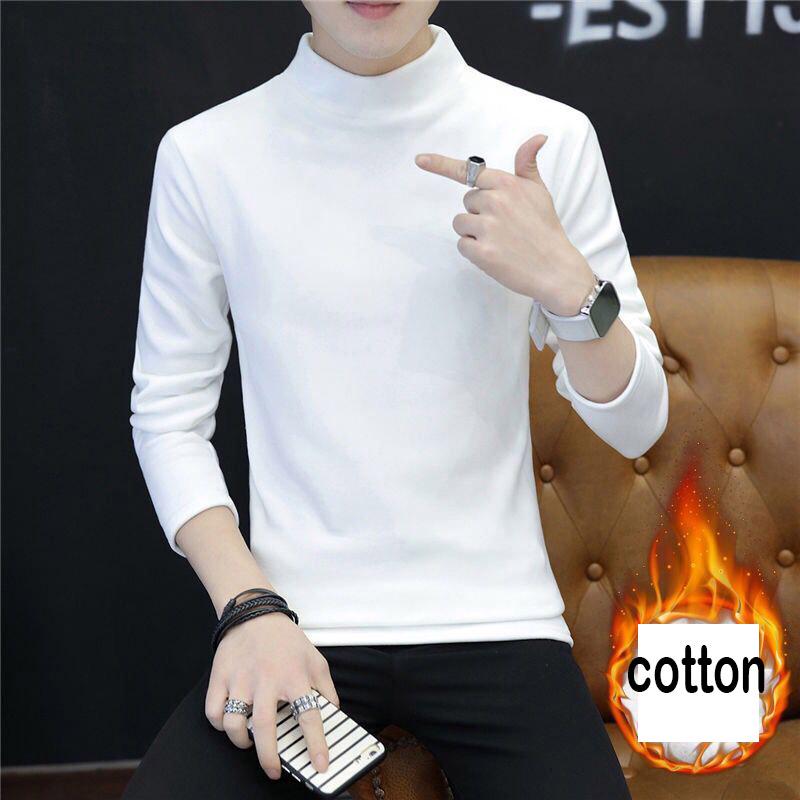 Long-sleeved T-shirt Men's Fashion Wild Sweater Men's Autumn and Winter Warm Slim Tops