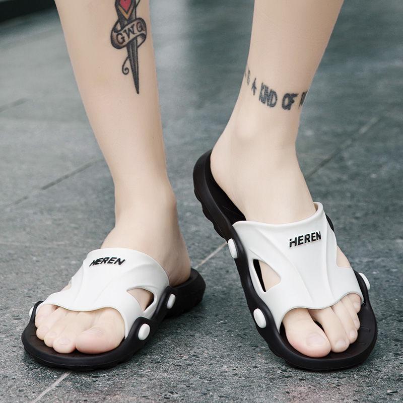 Slippers male flip flops wear non-slip soft bottom slippers beach shoes home bathroom sandals summer