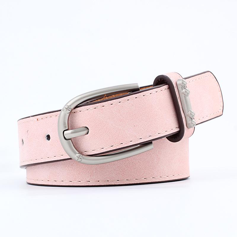 Fashion Concise Accessories Ring Belt Women Pu Leather Pin Buckle Flat Belt