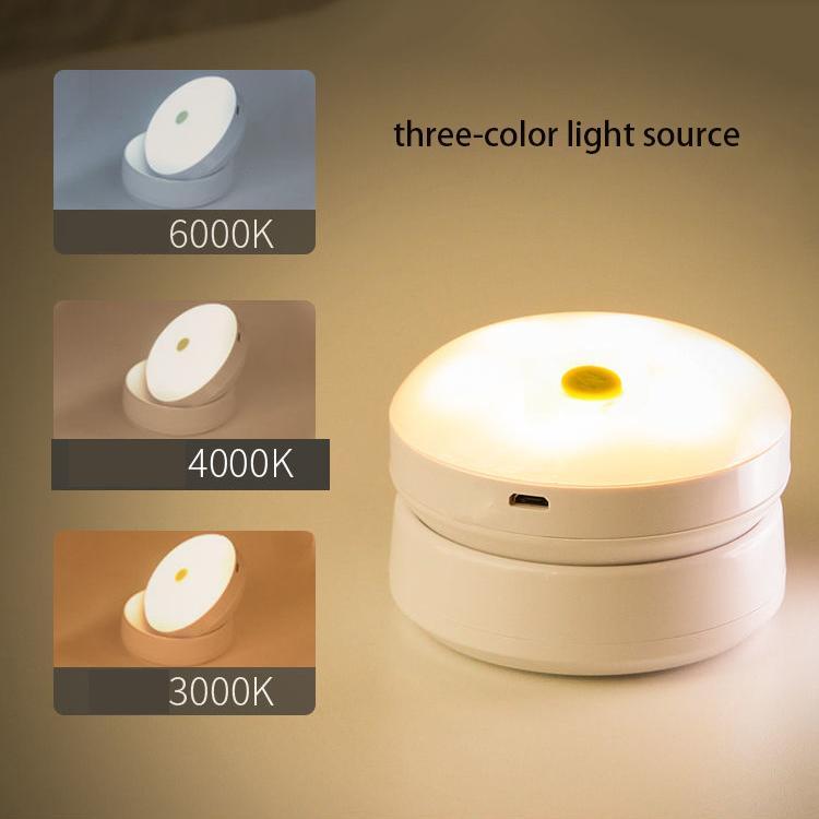 Rechargeable Battery Night Light Remote Control White Bedside Light Human Body Induction Light Portable Dimmable Night Lamp