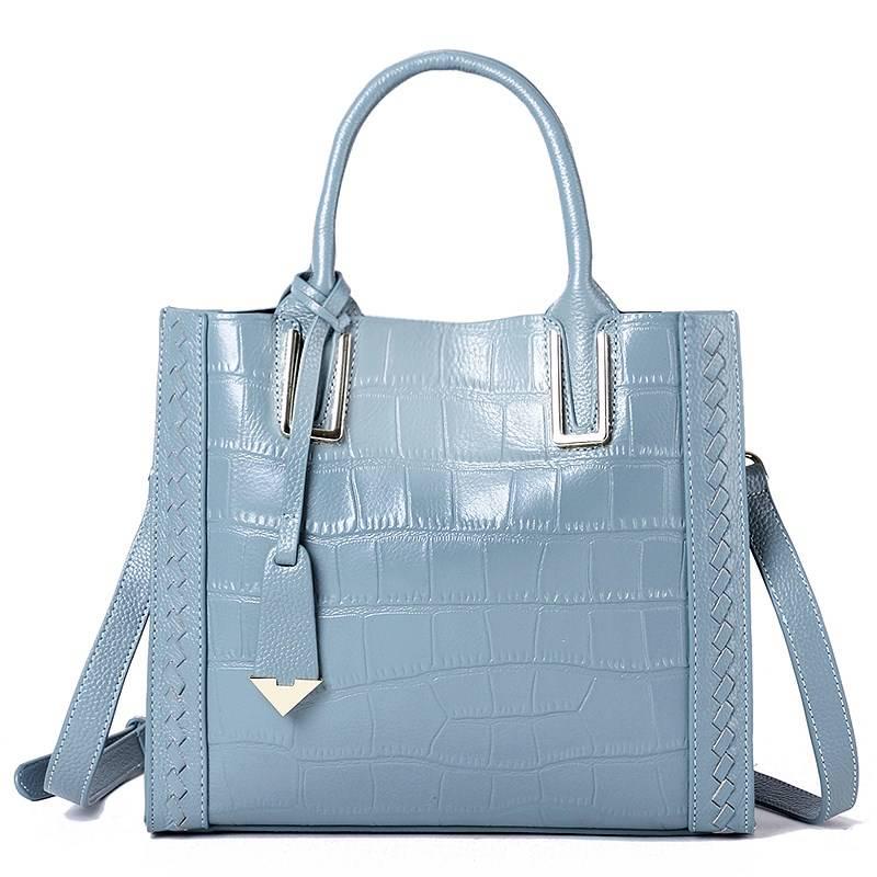 The First Layer Cowhide Crocodile Pattern Women's Handbag Shoulder Bag Bag Women Fashion Leather Handbag Big Bag