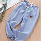 Children's Mosquito Pants Boys and Girls Spring and Autumn Thin Sports Jeans Embroidery Casual Pants Knickerbockers Denim