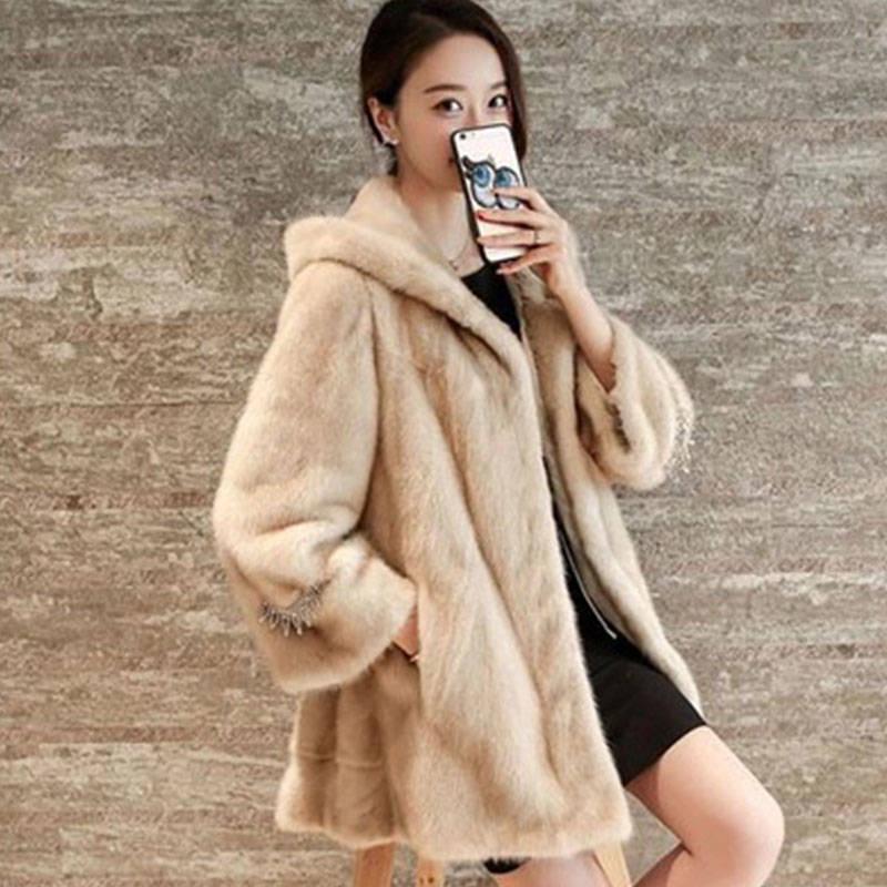 Fur Coat Woman Fashion Teddy Coat Winter Thicken Warm Jackets Lady Faux Fur Outwear Long Hooded Coat