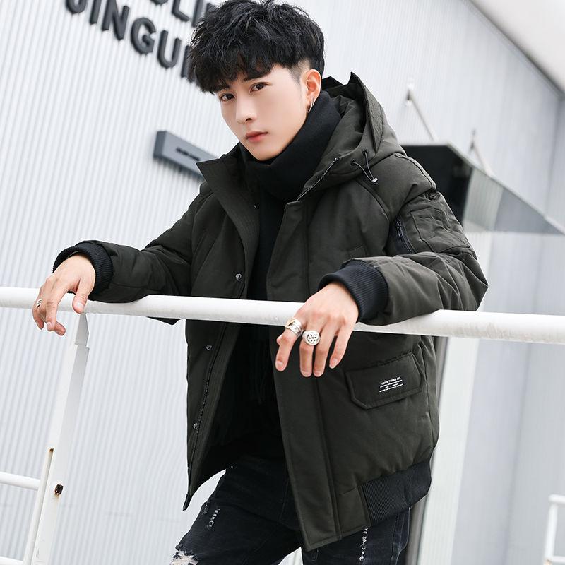 Fashionable Men's Winter Jacket Loose Casual Youth Hooded Cotton Jacket Korean Trend Parker Clothing