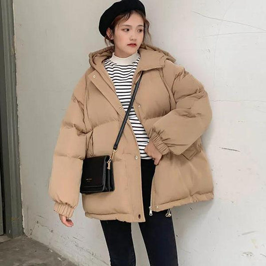 Women Short Jacket Winter Thick Hooded Cotton Padded Coats Female Loose Puffer Parkas Ladies Oversize Outwear