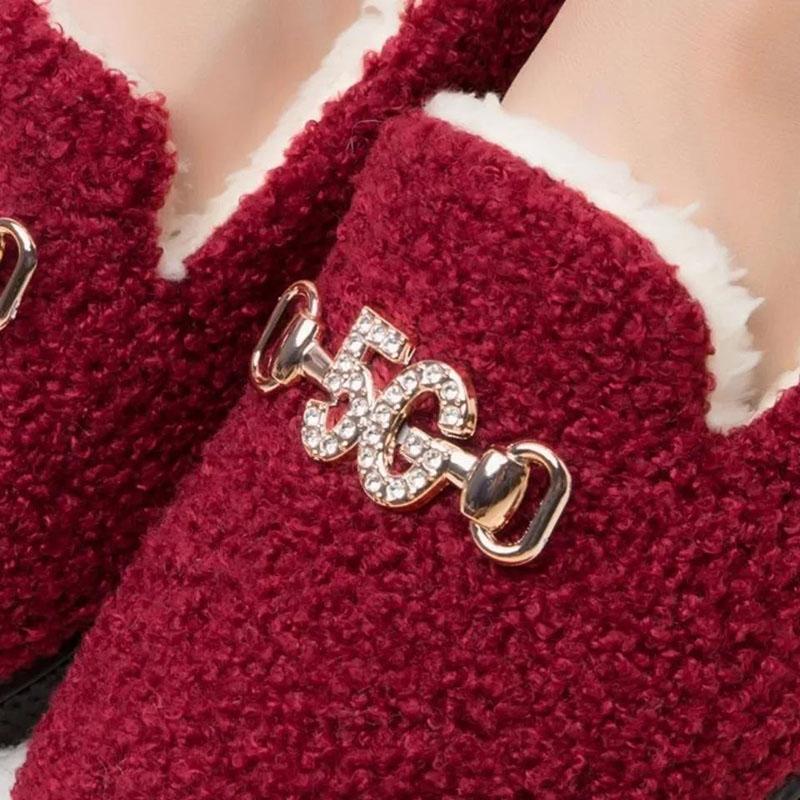 Winter Plush Shoes Plus Velvet Thick Non-slip Warm Thick Bottom Home Women's Cotton Shoes