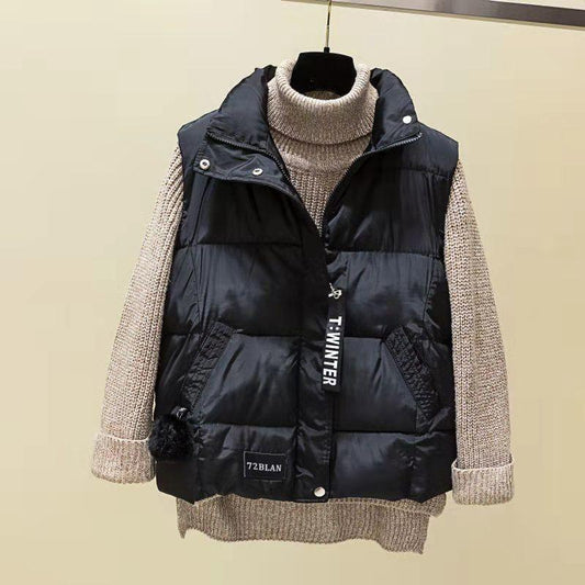 Women's Loose Short Vest Autumn and Winter Thickened Warm Vest Down Coat Cotton Top