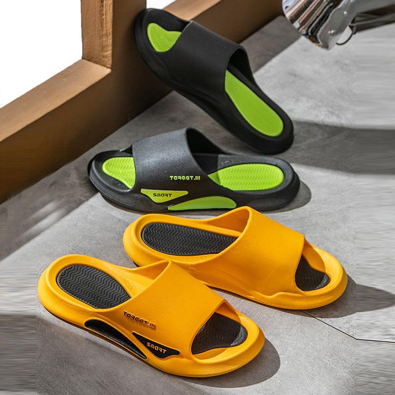 Couple Slippers Summer Outdoor Beach EVA Slippers Bathroom Bathing Slip Slippers Letters Soft Slippers Fashion