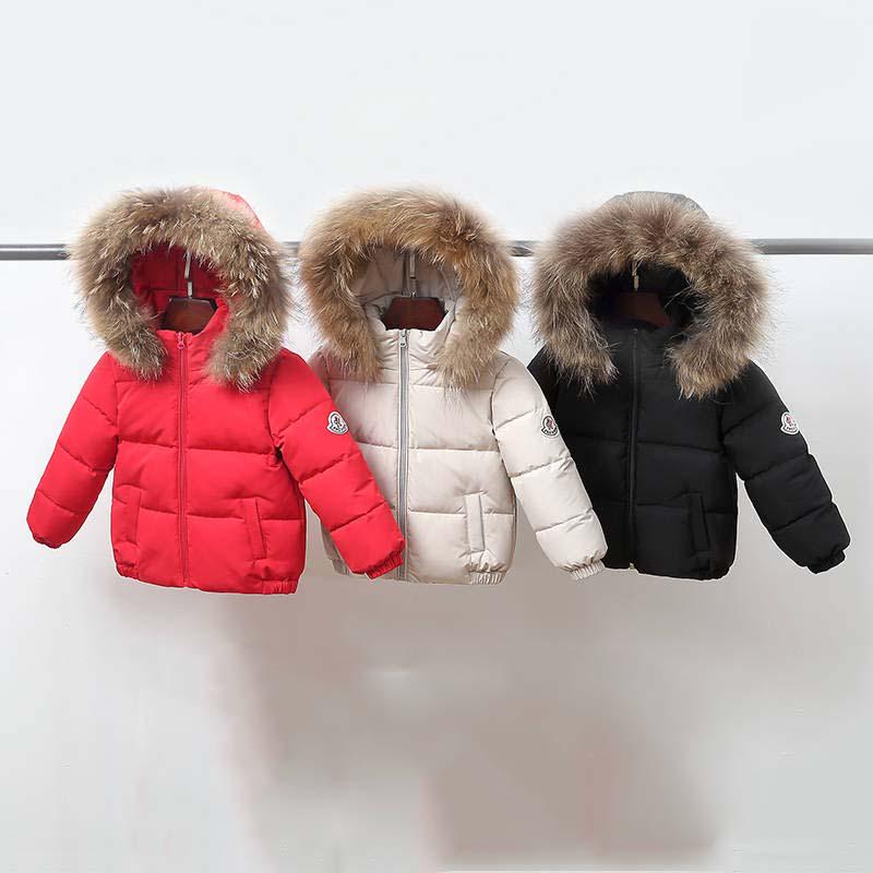 Winter Jacket for Girls Boys Toddler Padded Jacket Kids Boys Casual Fur Collar Hooded Warm Coats