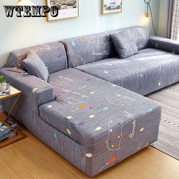 Stretch Elastic Sofa Protector Cover for Living Room Sofa Slipcover Sectional L Shape 1/2/3/4 Seater