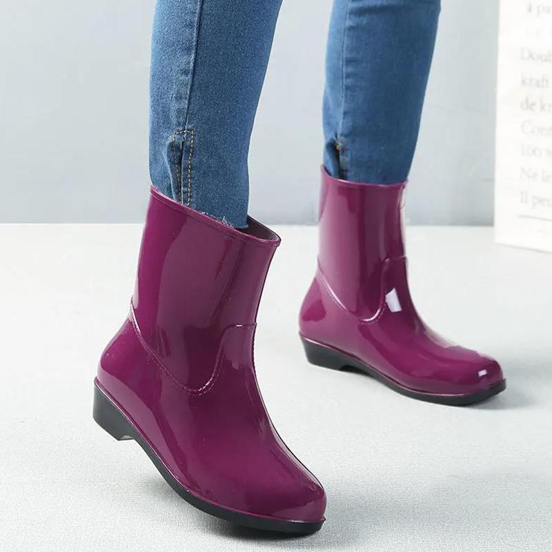 Rain Boots Rain Boots Ladies Adult Fashion Korean Version In The Tube Non-slip Waterproof Shoes Short Tube Boots Rubber Shoe Covers Women