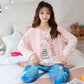 Coral Velvet Pajamas Women's Long-sleeved Thickened Plus Velvet Home Clothes Can Go Out, Leisure Suits Are Soft and Do Not Shed Hair and Do Not Fade