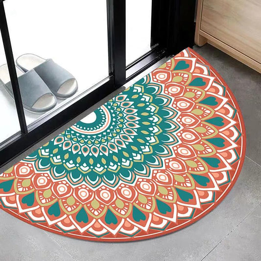 Semi-circular Carpet Home Pad Door Pad Bedroom Carpet Door Pad Home Water Absorption Non-slip Enters The Door Pad Door Carpet