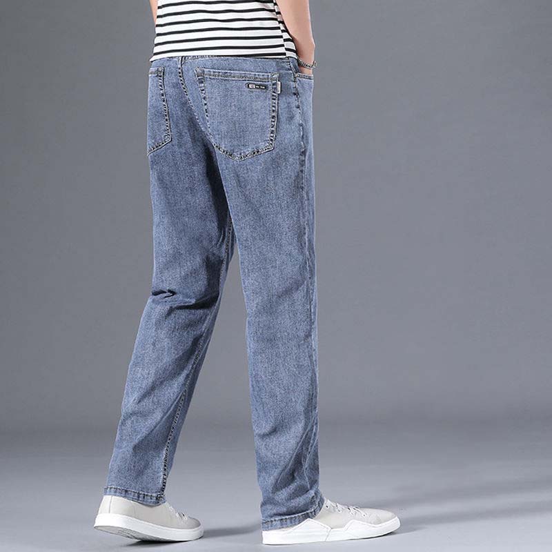 Jeans Men's Straight Loose Wide-leg Spring and Autumn Plus Fat Plus Size Casual Summer Thin Trousers