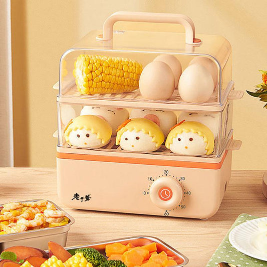 Electric Steamer Multi-layer Household Small Multi-function Steam Pot with Automatic Power-off Steamer Timing Breakfast Machine