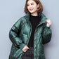 Down Padded Jacket Women Winter Thick Padded Jacket Mid-length Fashion Loose Collar Padded Jacket