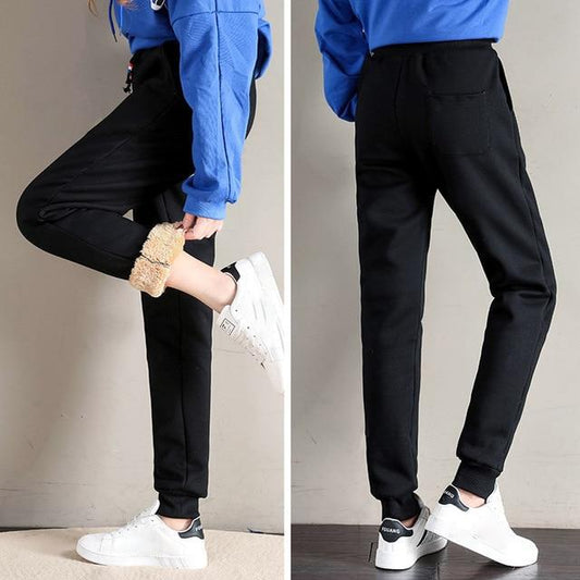 Ladies Winter Thicken Plus Velvet Thermal Pants Outer Wear Sports Pants Casual Loose Harem Trousers XL Cashmere Pants