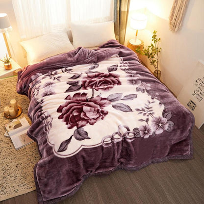 Double-layer Blanket Coral Fleece Blanket Thickening Warmth and Breathable Fleece Blanket Single Double Blanket Napping Blanket Sofa Blanket