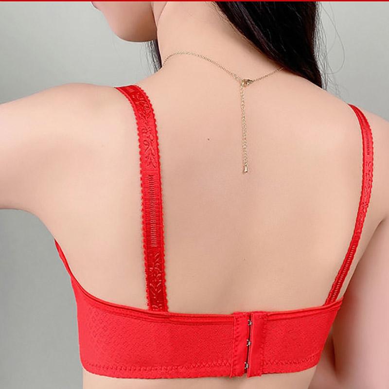 Thin Section Beautiful Back Large Size No Steel Ring Anti-sagging Gathered Light and Thin Seamless Breathable Women's Underwear Bra