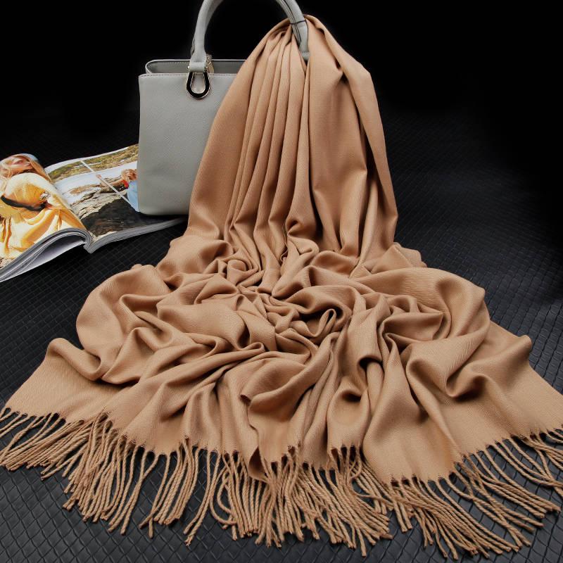 Fashion Winter Cashmere Scarf Women Double Sides Pashmina Shawls and Wraps Female Warm Bandana