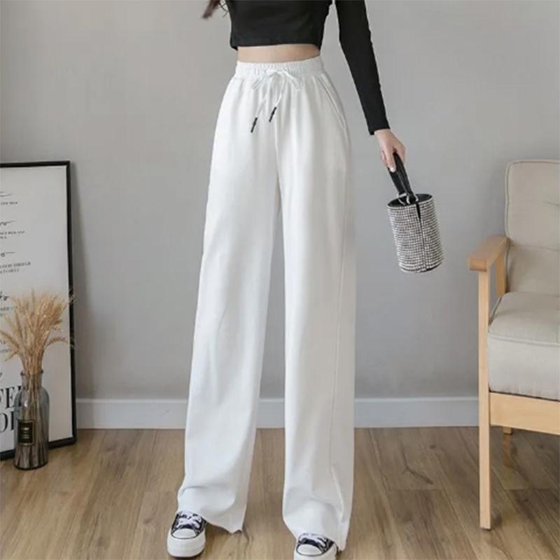 Drape Wide-leg Pants Women's Spring High Waist Loose Straight Solid Color Sports Pants Student Sports Casual Sweatpants