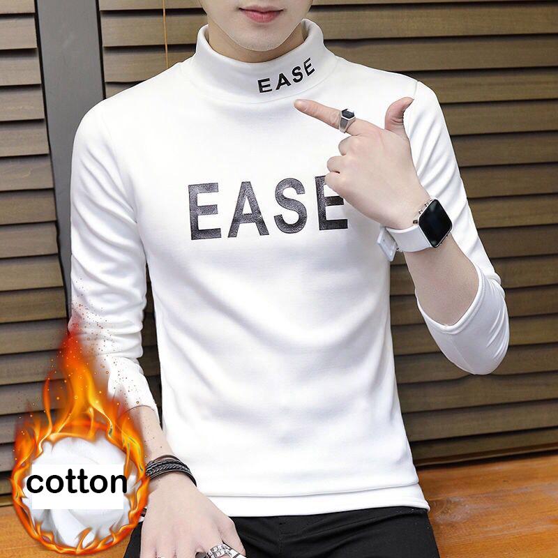 Long-sleeved T-shirt Men's Fashion Wild Sweater Men's Autumn and Winter Warm Slim Tops