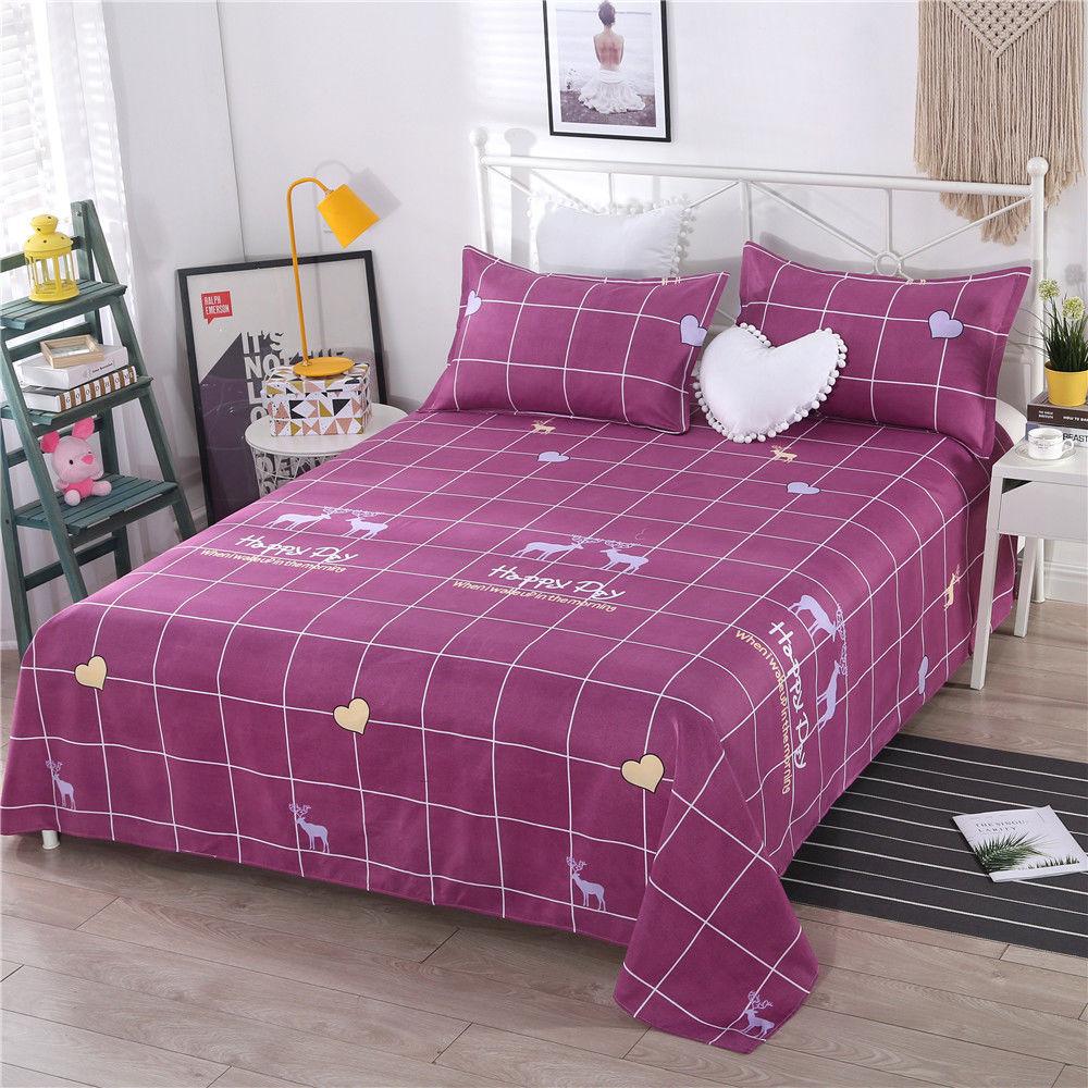 Bed Sheets Printed Comfortable Breathable Skin-friendly Non-ballable Sheets Bedroom Dormitory Bedding Sheet