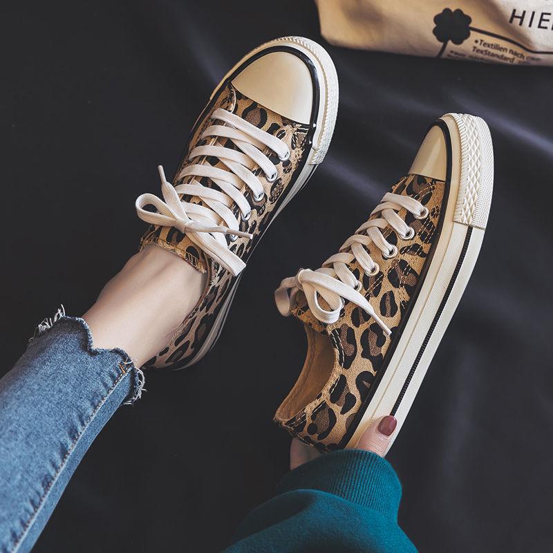 Leopard Canvas Shoes Women Flat Platform Sneakers Women Casual Shoes Woman High Top Tenis Mujer Casual