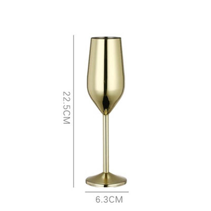 Personalized Wine Glasses Stainless Steel Metal Wineglass Bar Wine Glass Champagne Cocktail Drinking Cup Charms Party Supplies