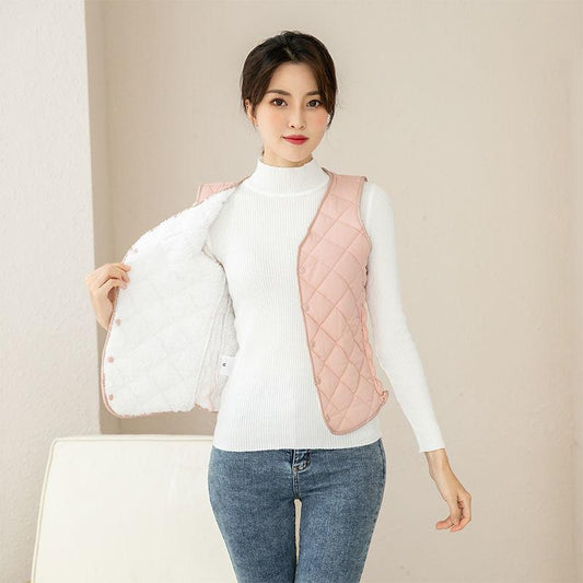 Women's Down Cotton Vest Short Autumn and Winter Women's Waistcoat Plus Size Inner-fitting Vest