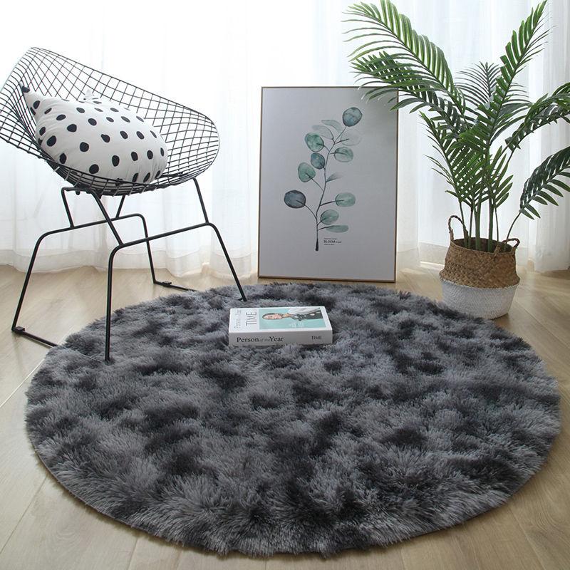 Round Carpet Diameter 1 Meter Bedroom Living Room Bedside Nordic Ins Wind Long Hair Household Light Luxury Computer Chair Hanging Basket Floor Mat