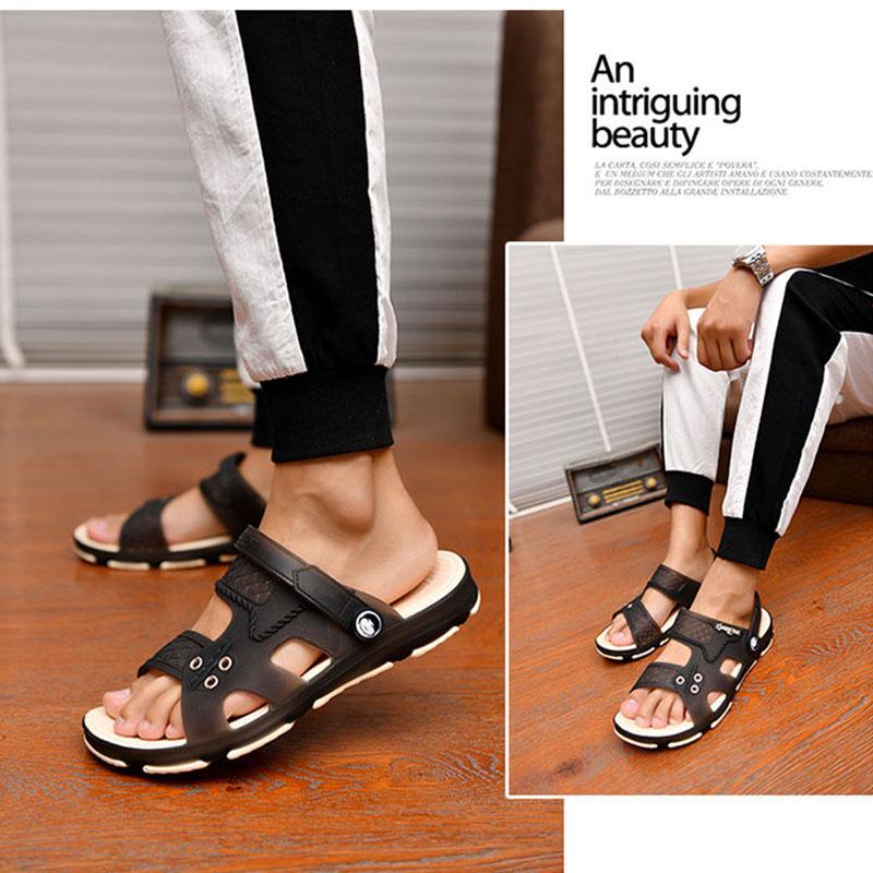 Men's Outdoor Sandals Open Toe Slippers Non-slip Bathroom Beach Sandals Lightweight Footwear