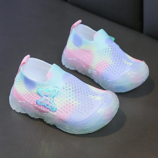 Children Infant Kids Girls Boys Solid Mesh Lazy Casual Shoes