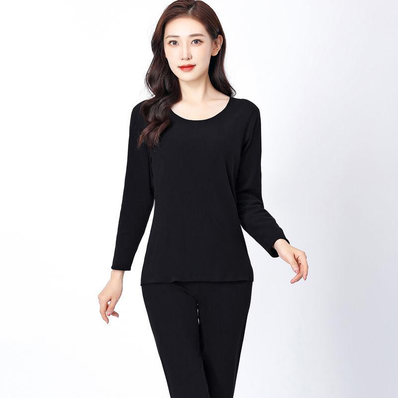 Winter Thermal Underwear Women Plus Velvet Thick Double-sided Velvet Self-heating Autumn Clothes Long Trousers Ladies Suit