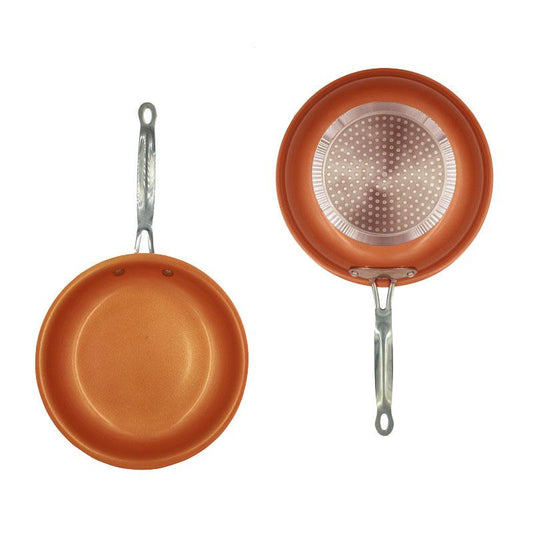 Non-stick Skillet Copper Red Pan Ceramic Induction Skillet Frying Pan Saucepan Safe Nonstick Skille