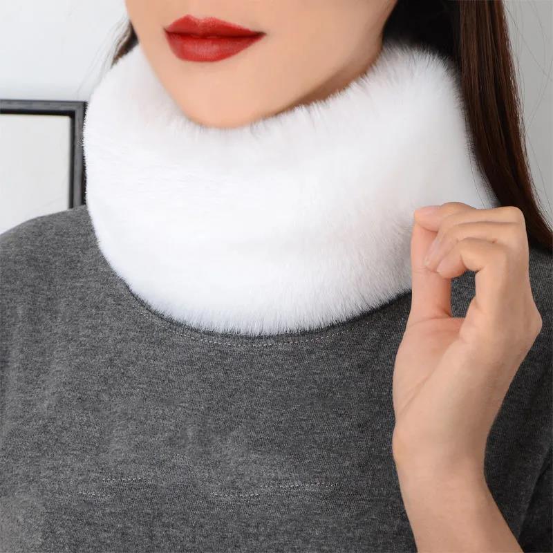 Women's Korean Style Bib Scarf Winter Thick Warm Scarf Female All Match Pullover Collar Neck Protection Soft Thermal Neck Cover Solid Neckerchief