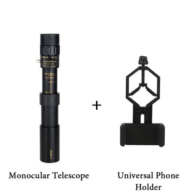 10-300x25mm Monocular Telescope Professional Bak4 Lens HD Metal Lll Night Vision Monocular Telescope for Hunting Tourism Camping