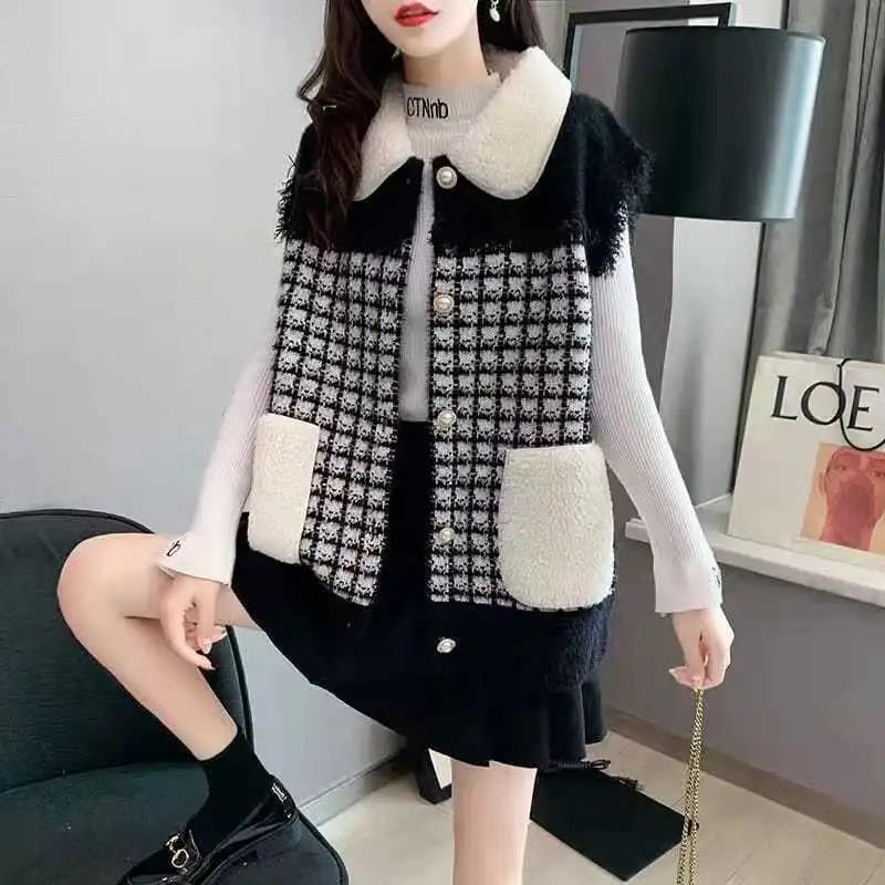 Women's Autumn and Winter Vest Jacket All-match Sleeveless Cardigan Jacket