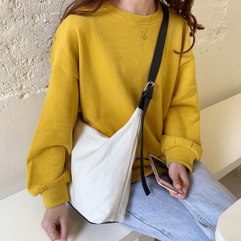 1Pcs Women Canvas Crossbody Bags Travel Casual Large Shoulder Simple Hobo Bags Adjustable Strap