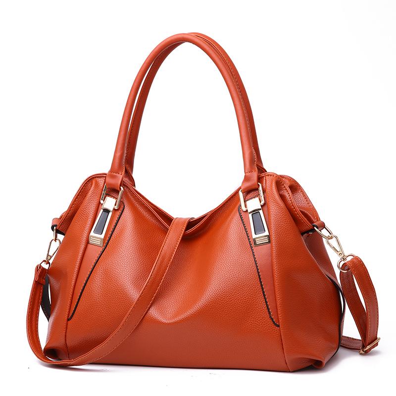 Lychee Soft Leather Texture Shoulder Bag Handbag Simple Versatile Large Capacity Women's Bag