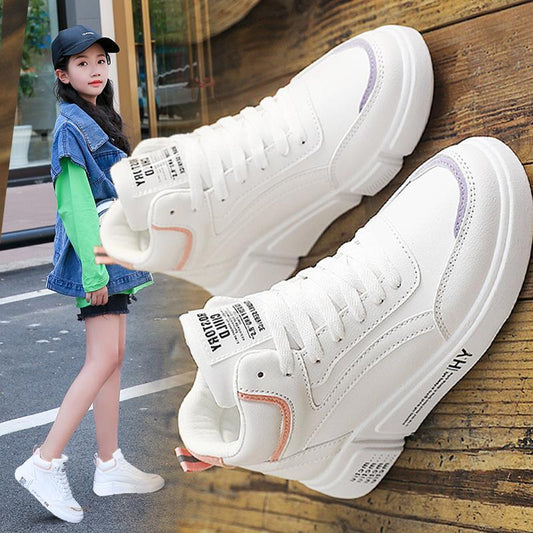 Casual Kids Shoes Waterproof Sneakers Children White Shoes Flats Antislip Girls Trainers Classic Fashion Children Leather Shoes