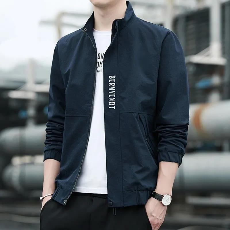 Spring and Autumn Men's Jackets, Baseball Uniforms, Thin Jackets, Slim Cropped Tops