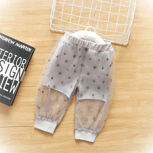 Children's Pantssummer Thin Anti Mosquito Pants Leggings Casual Pants Mesh Dot Korean Loose Pants For Girl and Boy